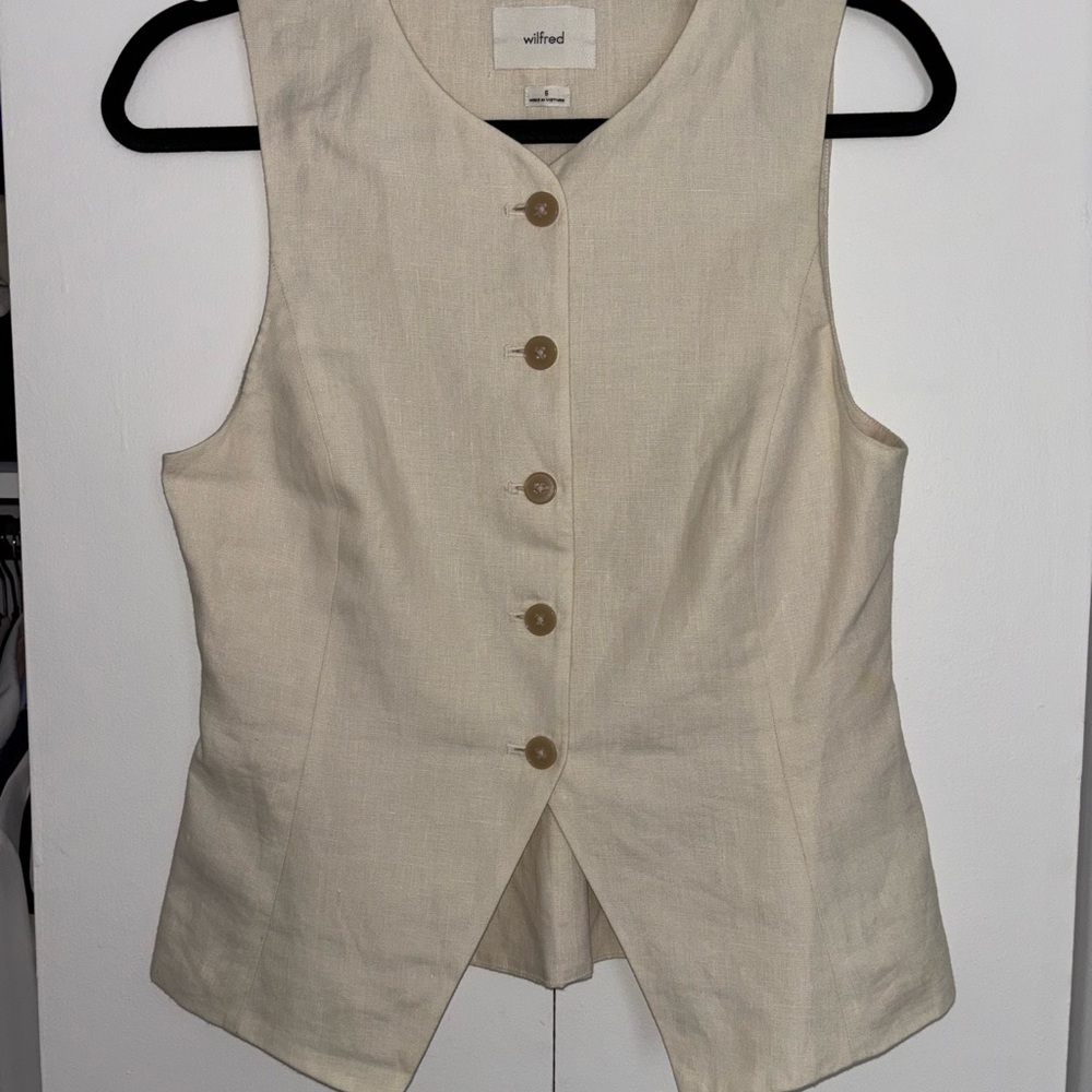 Aritzia Wilfred Regal Linen Vest